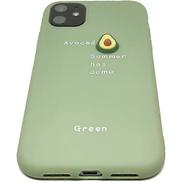 liangnv Vihreä Avokado Luova Ihana Sarjakuva Söpö 3D Hedelmäkotelo iPhone 12 Pro Max/iPhone 12 Pro/iPhone 12/ iPhone 12 Minille, Iskunkestävä, Tukee Wi-Fiä