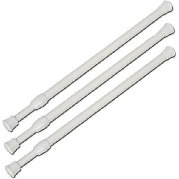 3x Utdragbar Teleskopisk Gardinstång i Rostfritt Stål Spännstång Nät Voile Duschdraperistång (60-110cm)