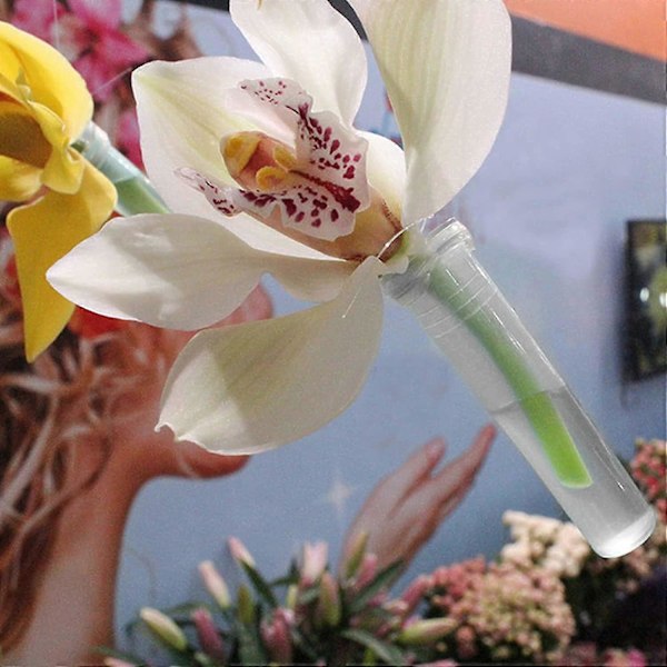 200 st Blomstervattenrör/ampuller för blomsterarrangemang, Rosenvattenrör Aqua Picks, Genomskinliga blomstervattenrör i plast med spetsar, Blomstervatten