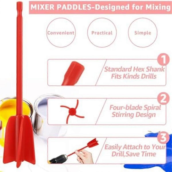 Fantastisk 20-pack Färgmixer Borrfäste, Färgomrörare för Borrmaskin, Helix Färgmixer Hartsblandare Epoxipaddlar för Blandning av Harts