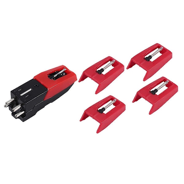 Platespiller Nål, 1 stk Platespiller Pickup med 4 stk Diamant Stylus Erstatning for Crosley