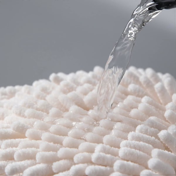 Mikrofiber Håndklær, 2 Grå, Hvite Chenille Mikrofiber Håndklær Kan Brukes På Kjøkkenet Og Badet, Svært Absorberende Og Tørker Hendene Umiddelbart