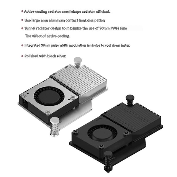 För Raspberry Pi 5 Argon 30mm Aktiv Kylare PWM Fläkt A