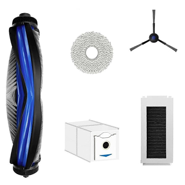 For Ecovacs Deebot N30 Pro OMNI/N30 OMNI Robotstøvsuger, Hovedbørste Sidebørste Hepa-filtre Moppeklut