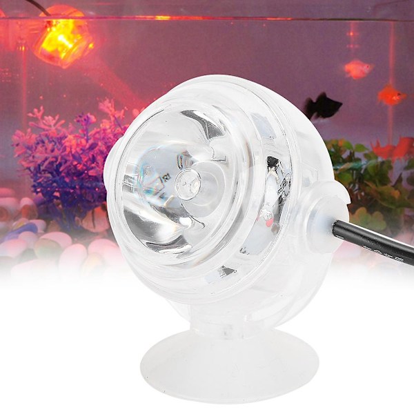 Plastik LED Akvarier Farverig Gradient Vandtæt Undervands Nat Spot Lys Akvarium Ferskvand Saltvand Tilbehør 100-240V Rød EU Stik