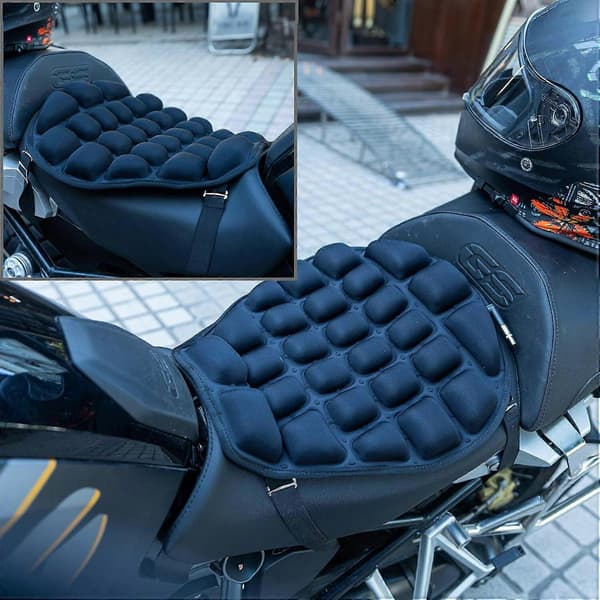 Luftmotorcykelsitsdyna Tryckavlastande Åksits Stor för Cruisers