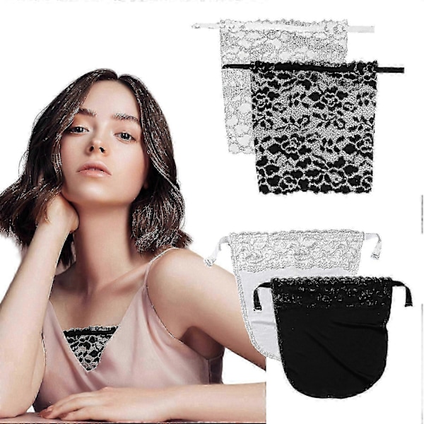4 stk. Blonde Privatliv Usynlig BH, Justerbar Dame Clip-on Mock Camisole BH Blonde Overlay Beskyttelsespaneler Vest, Blonde Anti Peep Usynlig BH Vest til