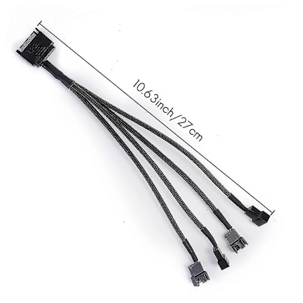 Kjølevifte Adapterkabel, 15 Pin SATA til 4 x 3 Pin / 4 Pin 12V PC Kabinettvifte Strømadapterkabel til