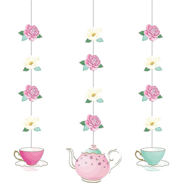 Creative Converting Floral Tea Party Hængende Dekorationer, 3 Multi Farver$creative Converting Floral Tea Party Hængende Dekorationer, 3 Multi Farver, Flora