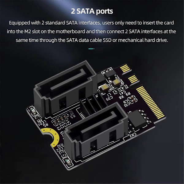 5 STK M2 til SATA3.0 Udvidelseskort PCI-E3.0 KEY A+ E WIFI M.2 til SATA Udvidelseskort Adapter Uden