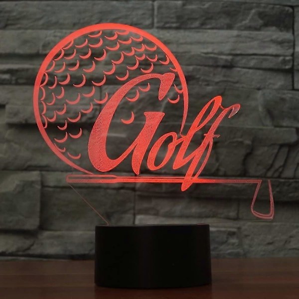 3D Golf Nattlampa 7 Färgers Ändring LED Bordslampa Akryl Platt ABS Bas USB Laddare Heminredning Leksak Födelsedag Julklapp Barn