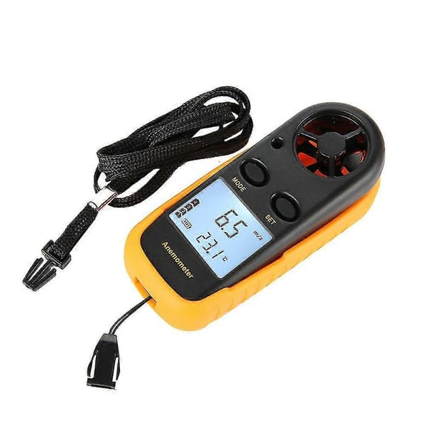 LCD Digital Anemometer Vindhastighetsmåler Luftstrømhastighetsmåling Indikator Termometer Med Bakgrunnsbelysning