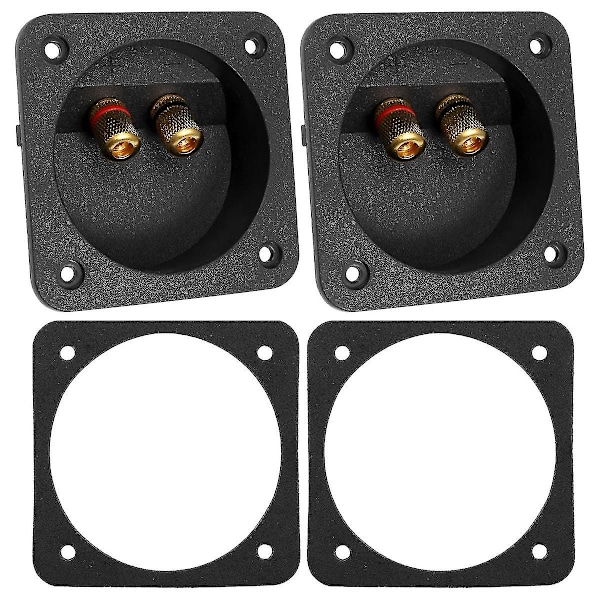 DIY Hem Bil Stereo Skruv Kopplingsplintar Subwoofer Kontakter 2-Vägs Högtalarlåda Terminal Kopplingsplint, 2 st Svart