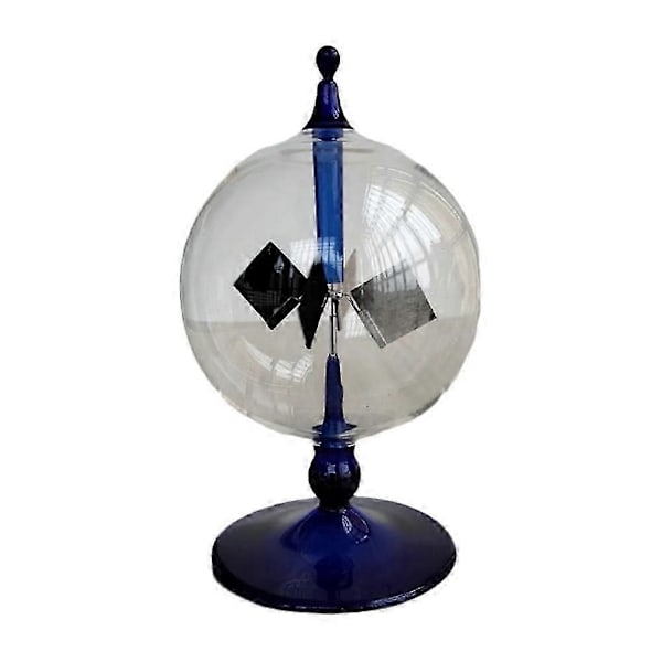 4 Blad Roterande Glas Vädermölla Solcellsdriven Crookes Radiometer Ljusmölla/Pedagogiskt Läromedel