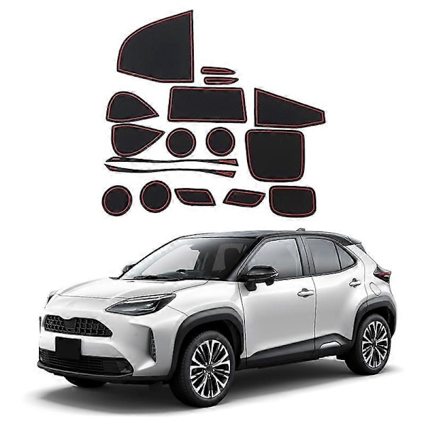 17 kpl Ovenkolomatyyny Toyota Yaris Cross 2021 2022 Lisävarusteet Sisusta Liukumaton Pölytiivis Mukiteline