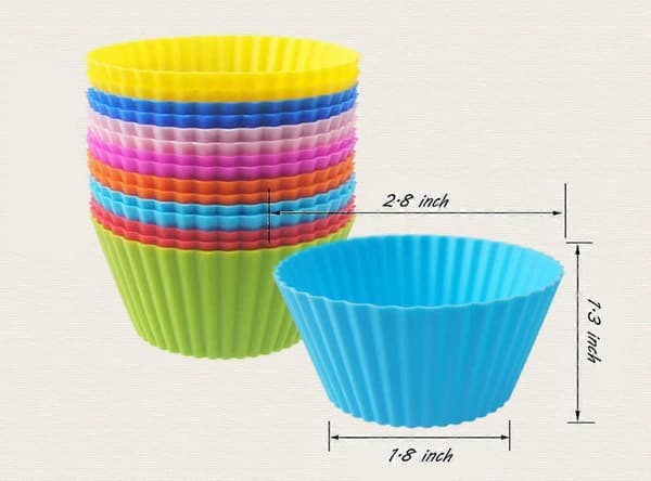 Genanvendelige og non-stick silikone bageforme, cupcake liners, muffinsforme