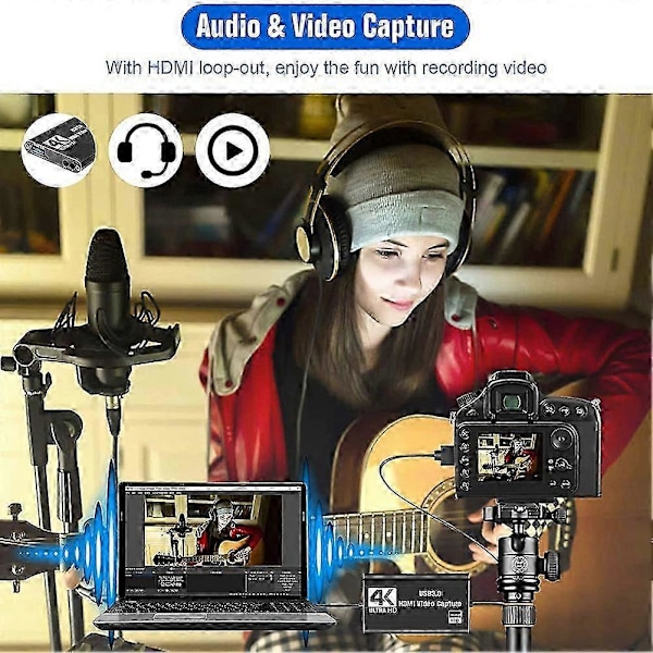 Lämplig för Video Capture Card, Switch Capture Card för Switch, 4K 1080P 60FPS för Streaming Video Recording fo-FO  SHAN  RAN  WANG