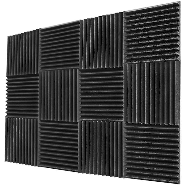12 st Akustikskum Ljudisoleringspaneler för KTV Bar Ljudisolering Studio Kilformade Ljudisolerade Väggpaneler Espuma, 300x300x25mm