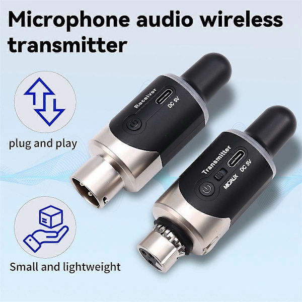 Ny U801 UHF Trådløs XLR Sender og Mottaker Mikrofon Konverter Trådløs Mikrofon for Live