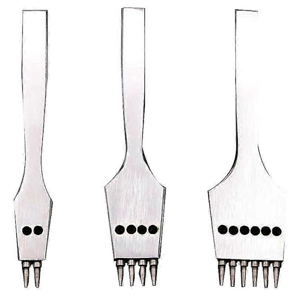 3 st 4mm Läderhantverk Rundhål Läderhålslagare Avtagbar Sömnadsstans Mejselverktyg/Set