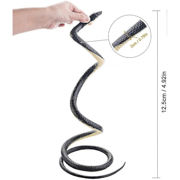 Realistinen kumikäärme Musta mamba -käärmelelu, joka näyttää aidolta, kepponen musta mamba -käärme, 132 cm pitkä