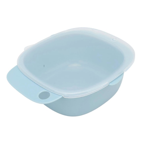 Stor Blå Babyskål med Fleksibelt, Fald-Resistent Design og Sikkert Låg - 400ML Spædbarns Fodringsløsning