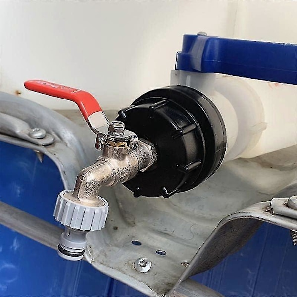 Hane Tank 1000l S60x6 Ibc Fitting Hane Med 1/2\" Slangetilslutning, Afløbstankadapter, Til Havehane, Til Tankadapter (1 Styk)