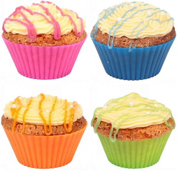 Genanvendelige og non-stick silikone bageforme, cupcake liners, muffinsforme