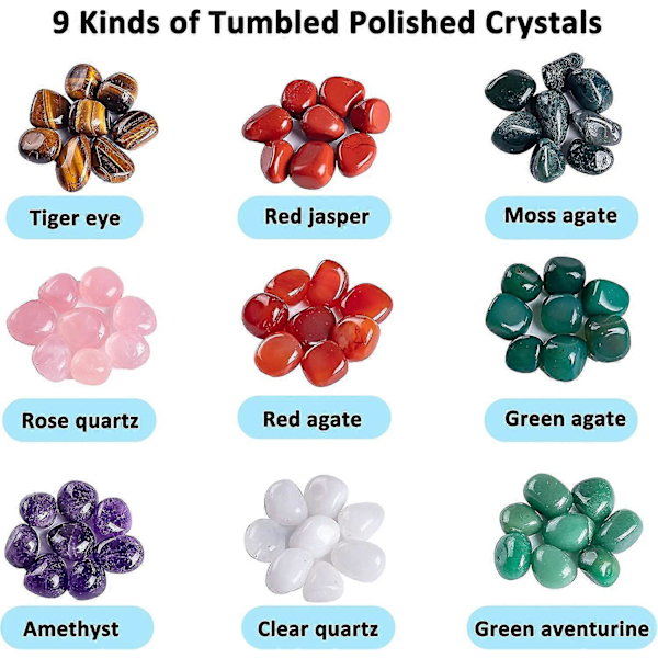 1lb Naturlige Tromlede Sten Og Krystaller Bulk - Assorterede Tromlede Polerede Sten