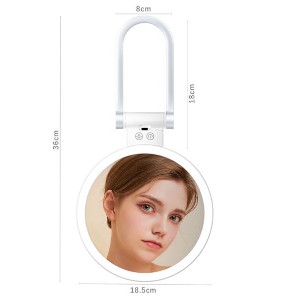 LED-meikkipeili, kokoontaitettava, kannettava valopeili, kolme yhdessä, kaksipuolinen, 30X suurennus 30X