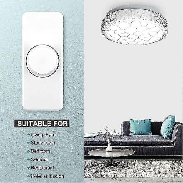 Inline LED Dimmer Switch, Indbygget Rotations ON/OFF og Knapkontrol Dimmer til Dæmpbare 3-100W LED/Glødepærer