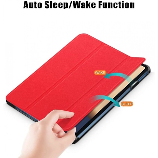 För Huawei Honor V7 Pro Tablet Fodral, Trefaldigt Skyddande Ställ Dator Hårt Skal Slim Fodral med Auto Sleep/Wake Skyddande Ficka Omslag (Färg: Röd)