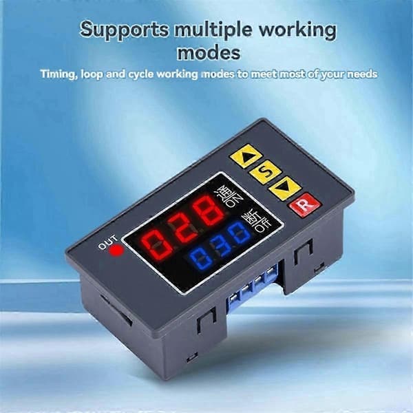 T3231 Programmerbar Tidskontrol DC 24V 480W Dobbelt LED Display Digitalt Relæ Tidsforsinkelsesafbryder