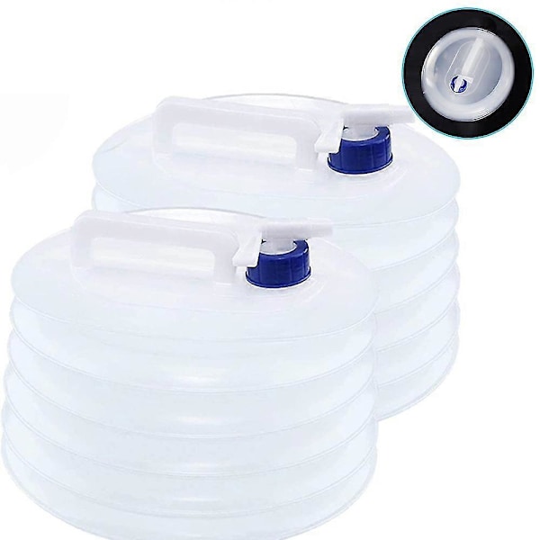 2 st hopfällbar vattenbehållare, premium bärbar vattenförvaring, 10 l