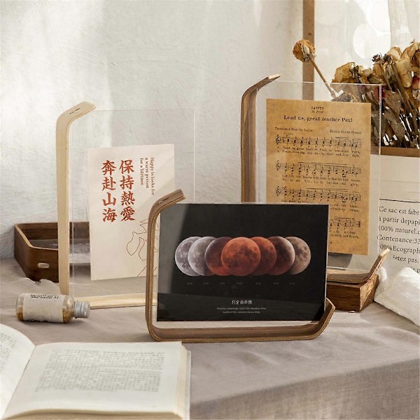 8 Tommers Akryl Tre Fotoramme Herbarium Display Bilderamme, B