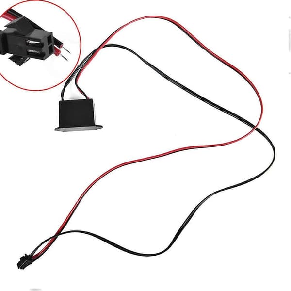 5 stk. DC 12V Mini Neon EL Wire Strømdriver Controller til 1-5M Glødekabel Strip Lys Inverter Forsyningsadapter Black