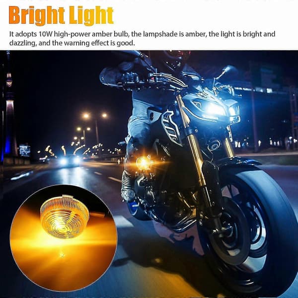 4 stk. Motorcykel Blinklys Amber Lys Led Indikator Til