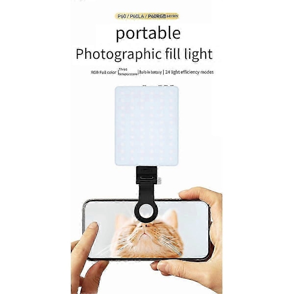 RGB LED Telefon Selfie Lys 2000Mah Batteri Genopladeligt Video Fyldlys Bærbart 3 Lysindstilling V