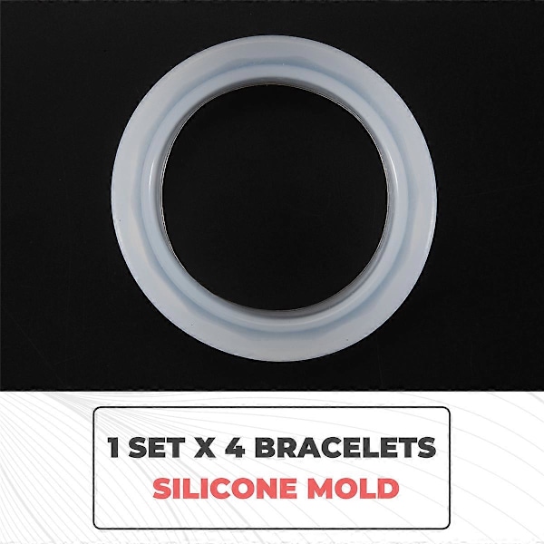 4 st Silikonform Rund för Böjt Armband Smyckestillverkning DIY