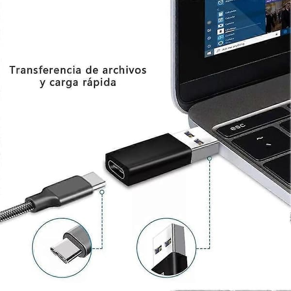 2st Aluminiumlegering Dataöverföring Typ C Hona Till USB 3.0 Hane Datoradapter