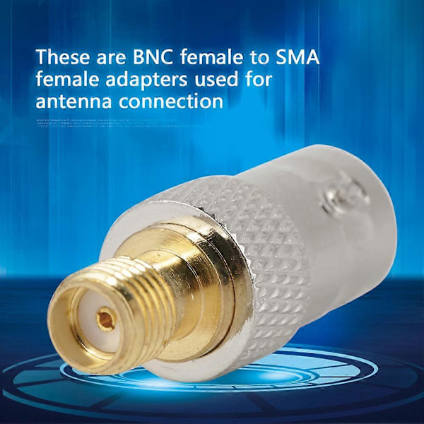 BNC Hun til SMA Hun RF Koaksial Adapter Konnektor 2 stk. Test Konverter
