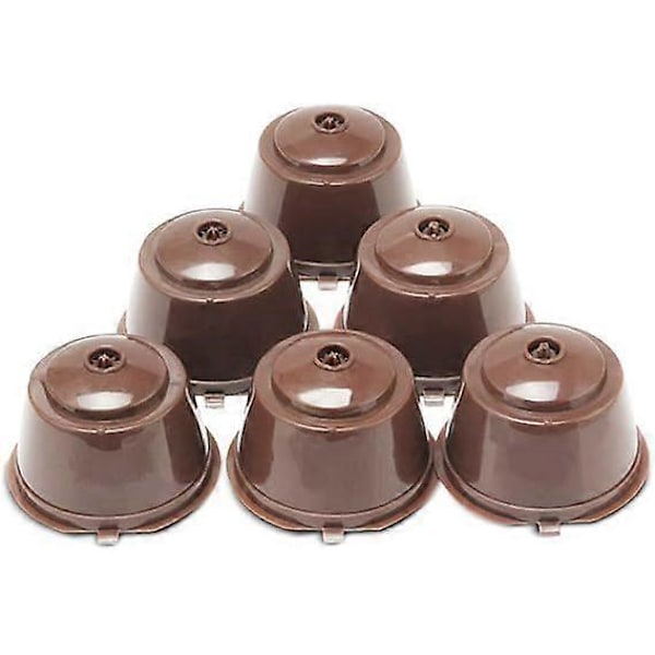 6 Påfyllningsbara Kaffekapslar Återanvändbart Kaffefilter Kompatibelt med Bryggare Kaffesked, Borste (kaffe)