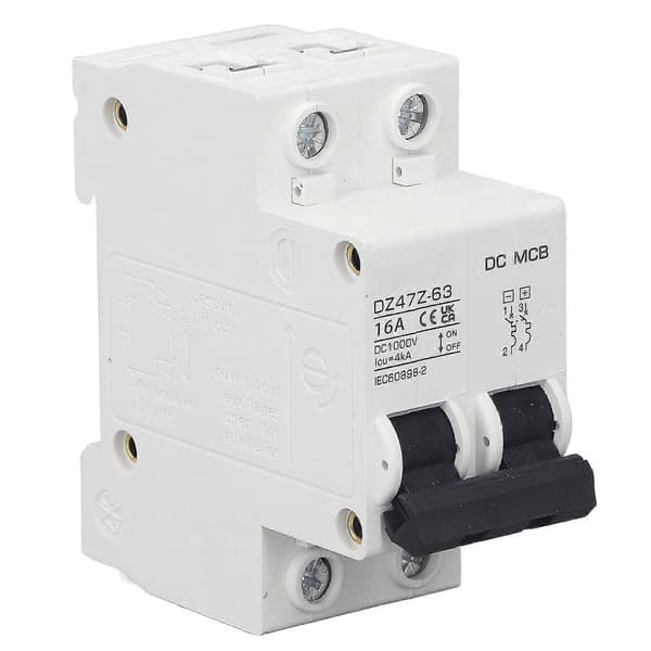 DC Strømafbryder Overbelastningsbeskyttelse Magnetisk System PV Strømafbryder 2P 1000V 16A