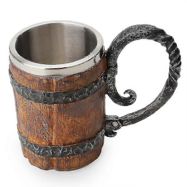 Tretønne Rustfritt Stål Resin 3d Ølkrus Beger Spill Tankard Kaffekopp Vinglass Krus 550ml Beste Got Gave Bar Tilbehør