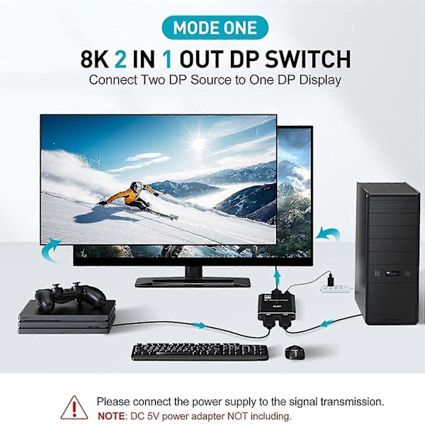 Displayport1.4 Switch 8k Displayport Toveis Splitter Switch Displayport Kvm 2x1 1x2 Display-