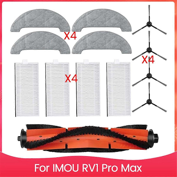 Ersättningskit för dammsugare IMOU RV1 Pro Max Sidoborste Filter Moppduk Rullborste