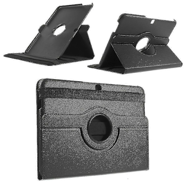 Svart Litchi Läder 360 Graders Roterande Ställ Fodral För Samsung Galaxy Tab 4 10.1 T531 T530 T535