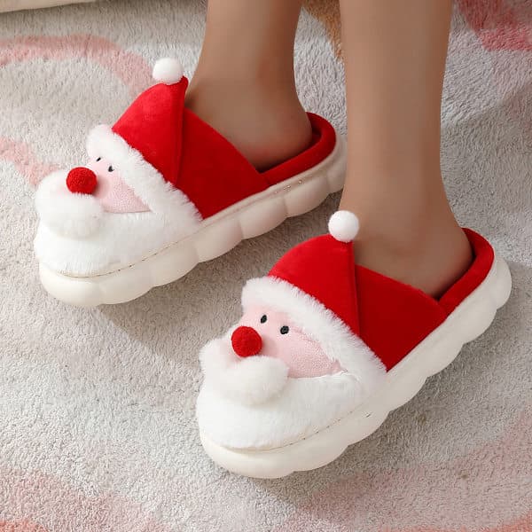 Indendørs bomuldssko, jule-tema bomuldssko, unisex varme og bløde hjemmesko til vinteren Red Hello Kitty 32-33