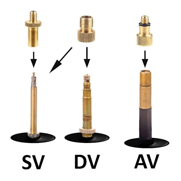 25 stk. Sykkelventiladapter Sykkelventilmanifold Ventiladapter Sv Av Dv Sykkelpumpe Inflator Passer