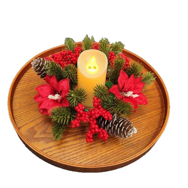 Jul blommig ljusstake skydd (2-pack), lämplig för kronljus.